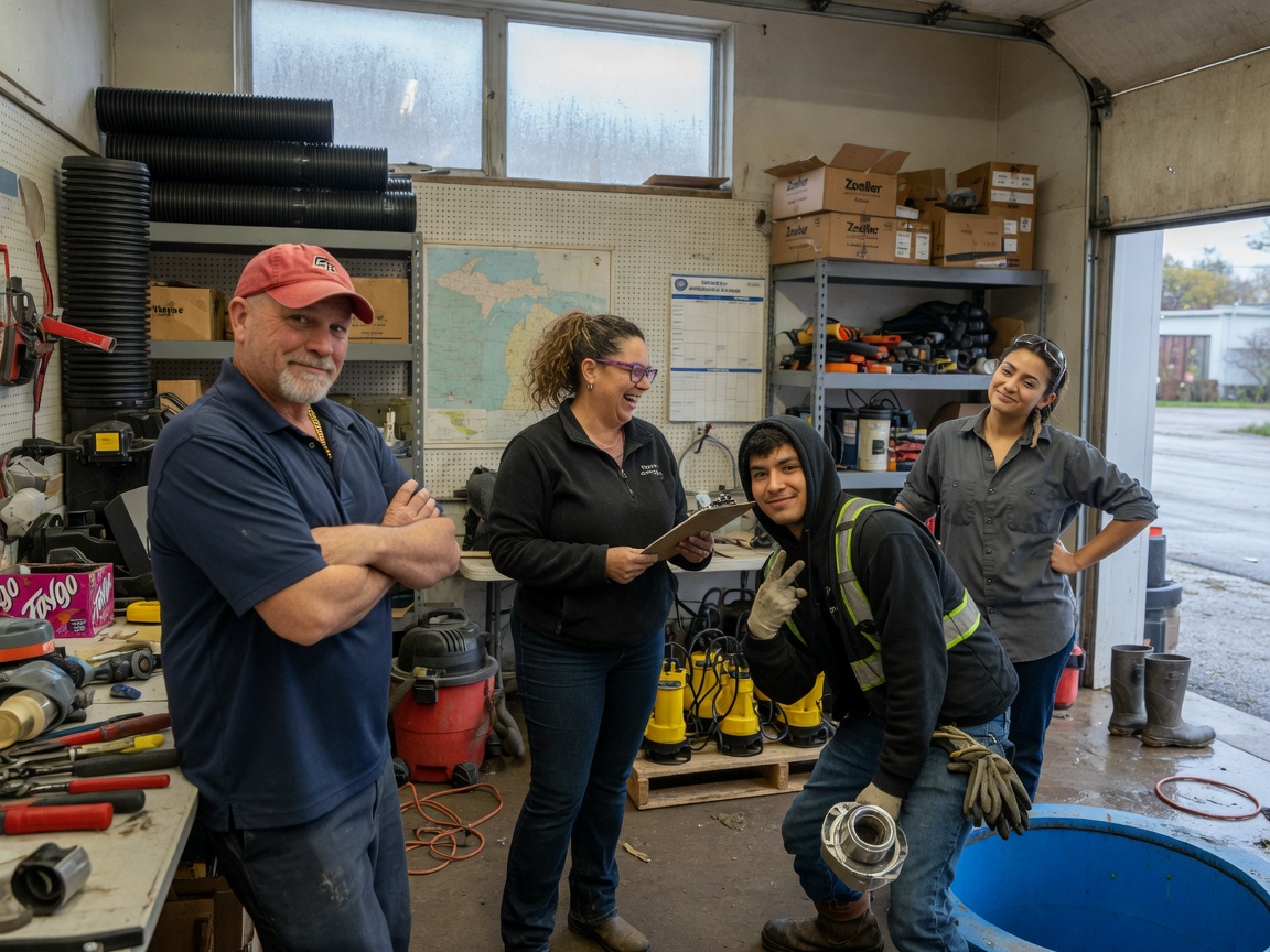 The Grand Rapids Pump Pros team at work in Grand Rapids